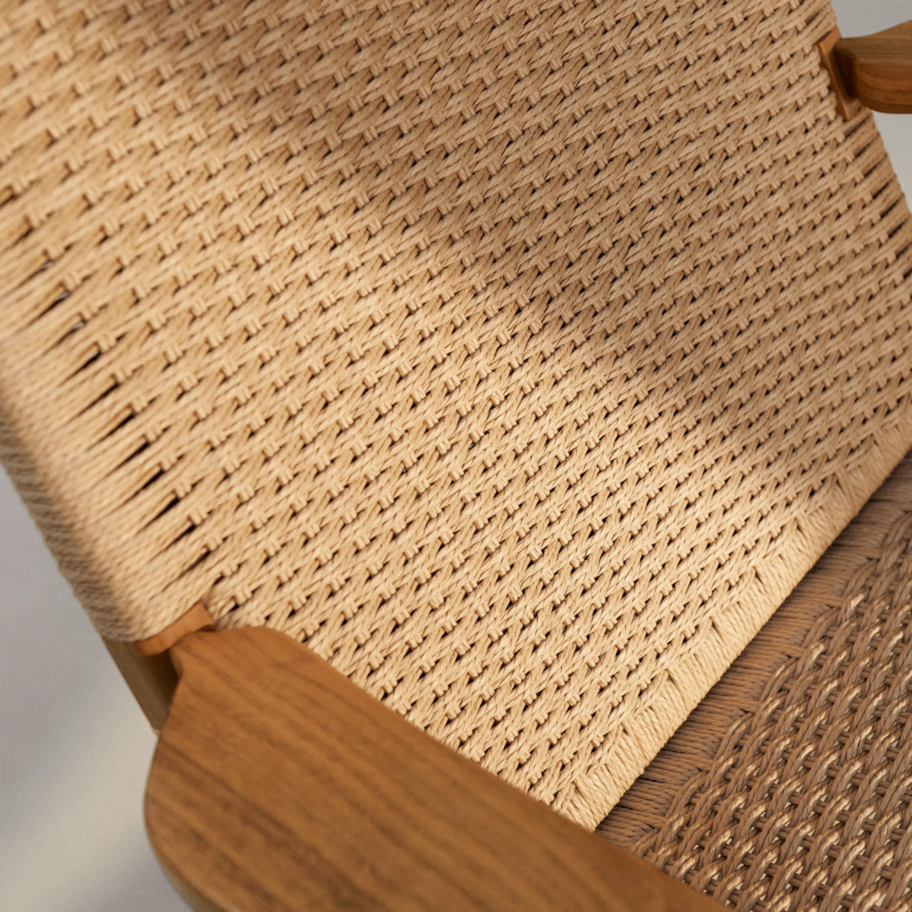 CH25 fauteuil eiken/naturel gevlochten papierkoord