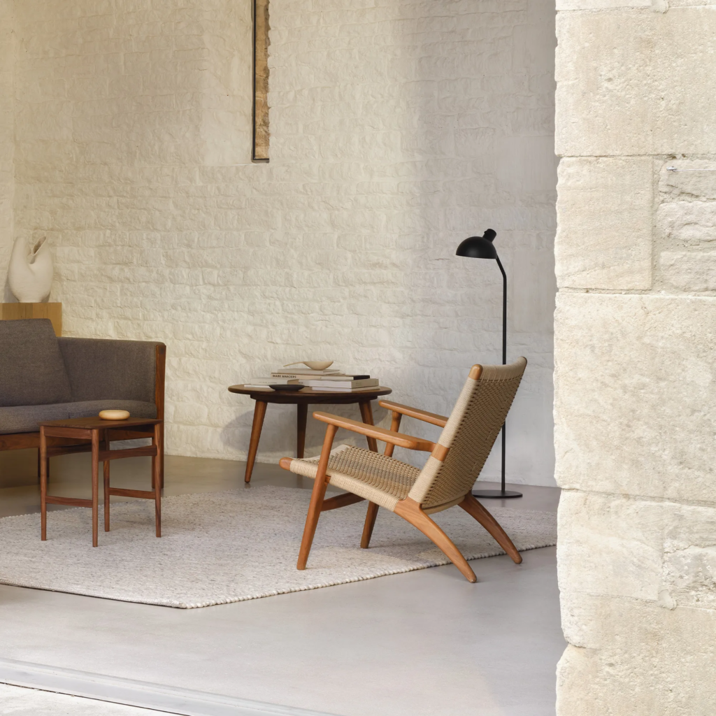CH25 fauteuil eiken/naturel gevlochten papierkoord