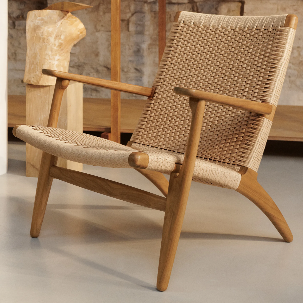 CH25 fauteuil eiken/naturel gevlochten papierkoord
